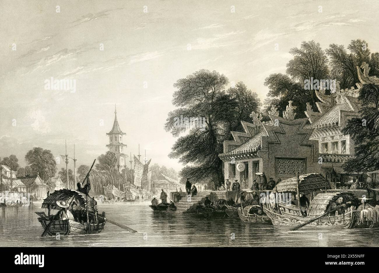 [VOL IV] PAGODA AND VILLAGE ON THE CANAL, NEAR CANTON